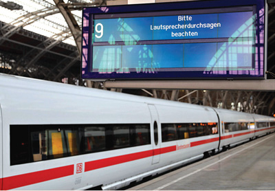在德国莱比锡火车站@@，电子时刻表因受病毒攻击而无法运转@@